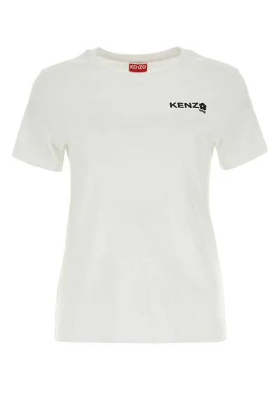 Kenzo Logo Printed Crewneck T In White