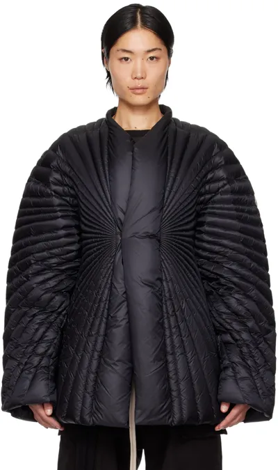 Rick Owens Black Moncler Edition Radiance Down Jacket In 999 Black