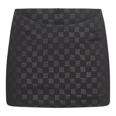 Misbhv Lara Monogram Mini Skirt In Black