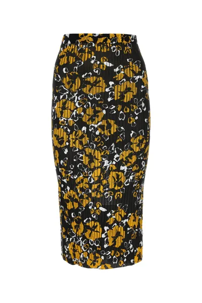 Lanvin Floral Printed Midi Skirt In Multicolor