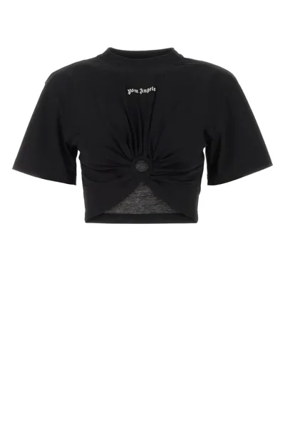 Palm Angels Classic Logo Ring T-shirt In Black White