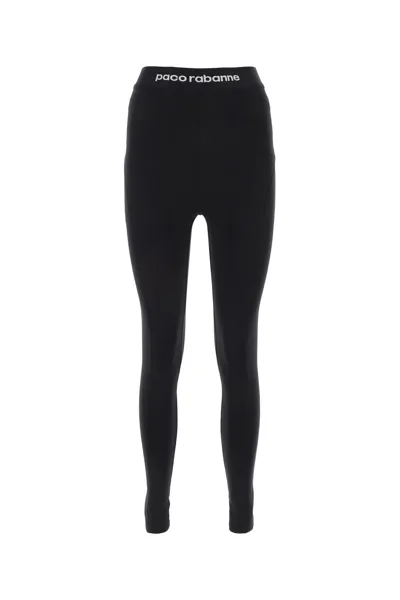 Rabanne Paco  Logo Leggings In Nero