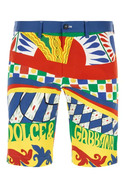 Dolce & Gabbana Carretto Bermuda Shorts In Multicolor