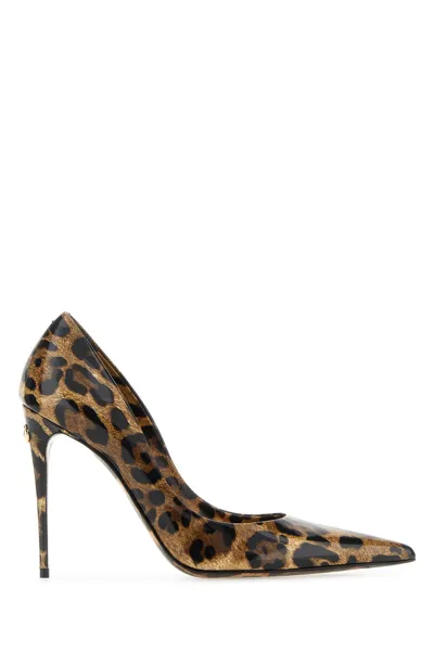 Dolce & Gabbana Exotic Print Leather Pumps In Bunt