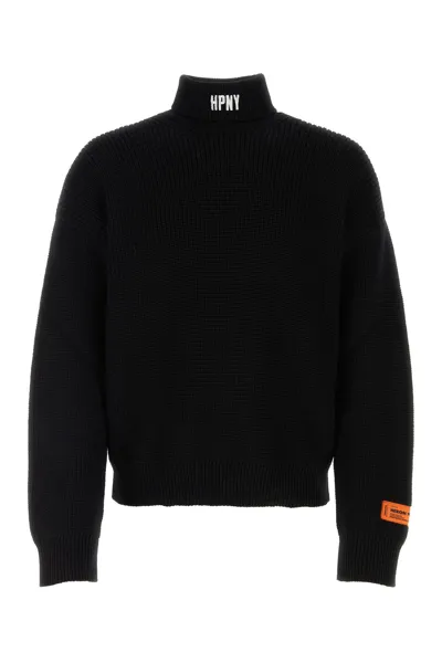 Heron Preston Hpny Logo-embroidered Wool Jumper In Black