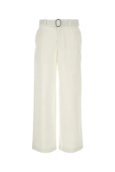 Jil Sander Wide Leg Pants In White