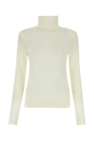 Chloé Wool Turtleneck Sweater In Cream