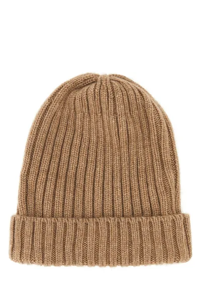 Fedeli Camel Cashmere Beanie Hat