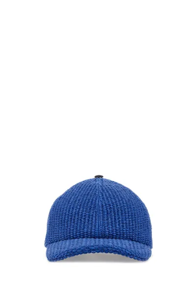 Marni Woven Baseball Cap In Royal