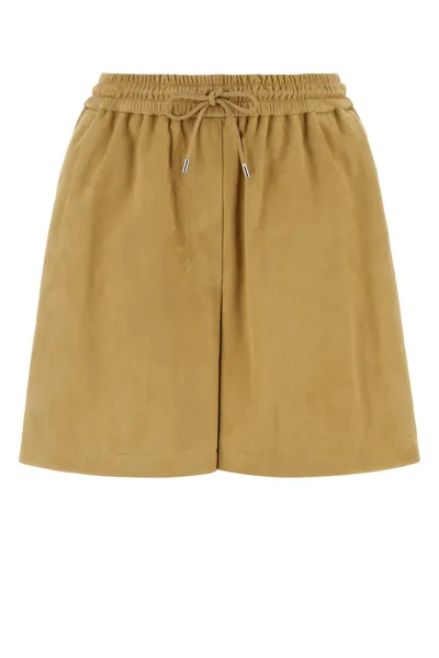 Loewe Mid-rise Suede Shorts In Brown