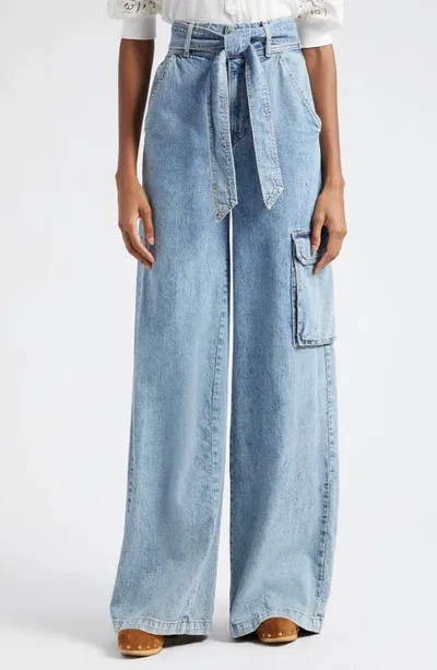 Veronica Beard Belisa Wide Leg Jeans In Silverwood