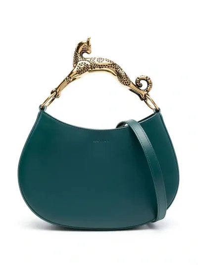 Lanvin Hobo Cat Leather Tote Bag In Green