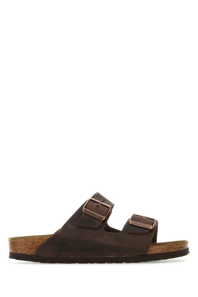 Birkenstock Arizona - Flat Sandal In Brown Fabric