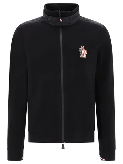 Moncler Grenoble Felpa Fleece Jacket In Black