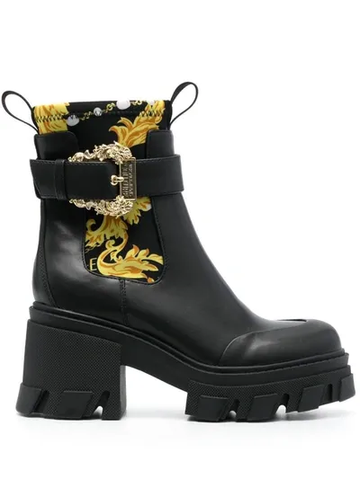 Versace Jeans Couture Chain Couture Ankle Boots In Black