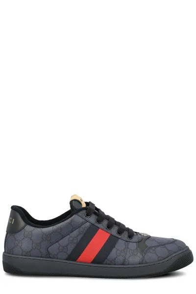 Gucci Screener Herrensneaker Mit Gg In Navy Multi