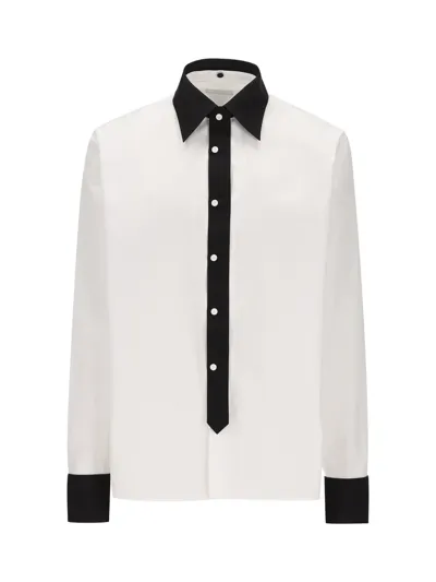 Prada Button Down Straight Hem Shirt In White