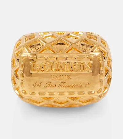 Balmain Logo Ring In Gold