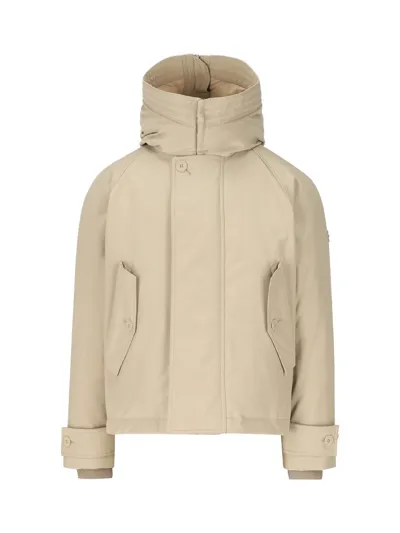 Ferragamo Classic-hood Padded Jacket In Beige