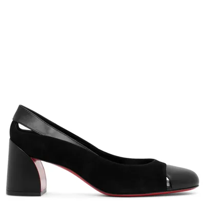 Christian Louboutin Miss Duvette Mixed Leather Red Sole Pumps In Black