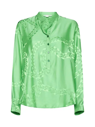 Stella Mccartney Motif Printed Buttoned Shirt In Green