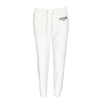 Moschino Swim Logo Track Pants In White