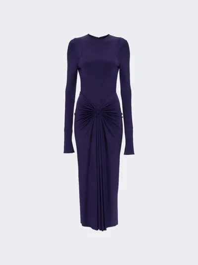 Victoria Beckham Gathered Circle Midi Dress In Ultra Violet