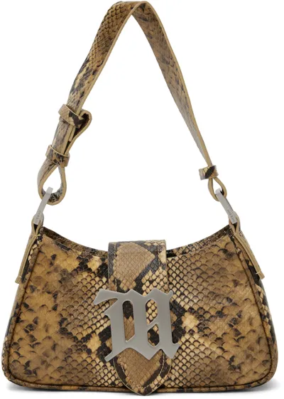 Misbhv Beige Small Snake-embossed Bag In Snakeskin Beige