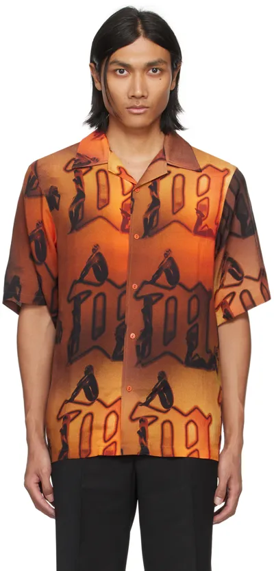 Misbhv Orange Big M Sunset Shirt In Multicolor