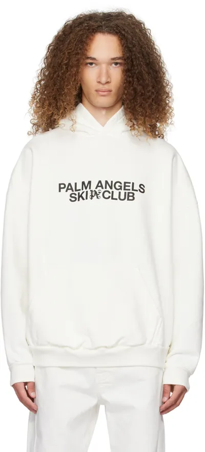 Palm Angels Pa Ski Club Cotton Hoodie In White