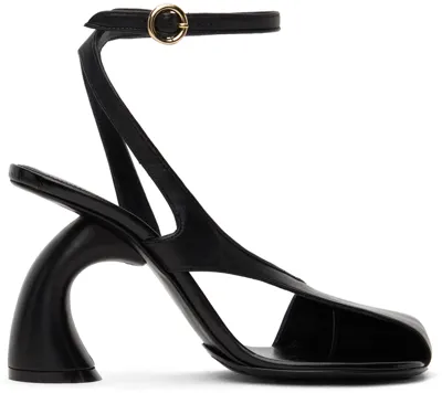 Dries Van Noten Black Cutout Heeled Sandals