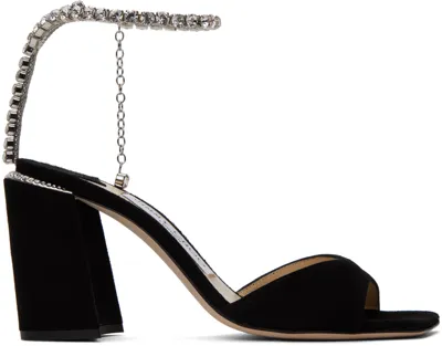 Jimmy Choo Woman Black Suede Saeda 85 Sandals