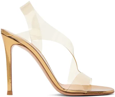 Gianvito Rossi Gold Metropolis Heeled Sandals In Beige