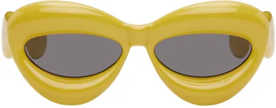 Loewe Men's 55mm Inflated Cat-eye Sunglasses In Yellow