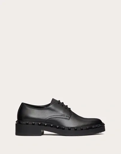 Valentino Garavani M-way Rockstud Derby In Calfskin In Black