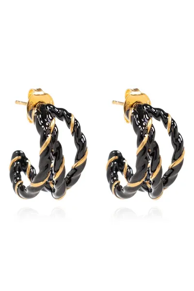 Maison Margiela Twisted Hoop Earrings In Gold