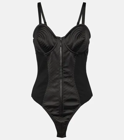 Jean Paul Gaultier The Iconic Cone-bra Bodysuit In Black