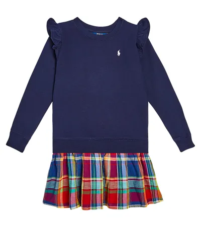 Polo Ralph Lauren Kids' Striped Cotton-blend Dress In Multicoloured