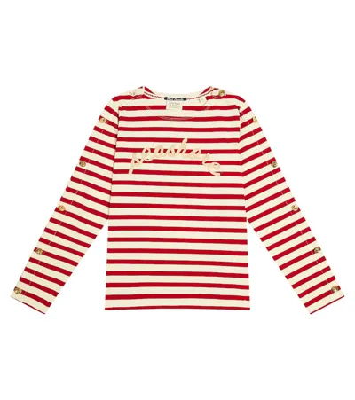 Scotch & Soda Kids' Striped Cotton Jersey Top In Multicoloured