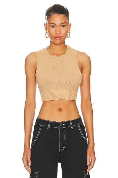 Superdown Valeria Crop Sweater In Nude