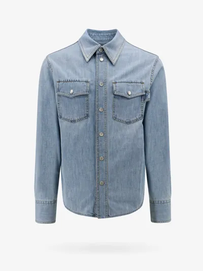 Bottega Veneta Denim Shirt In Blue