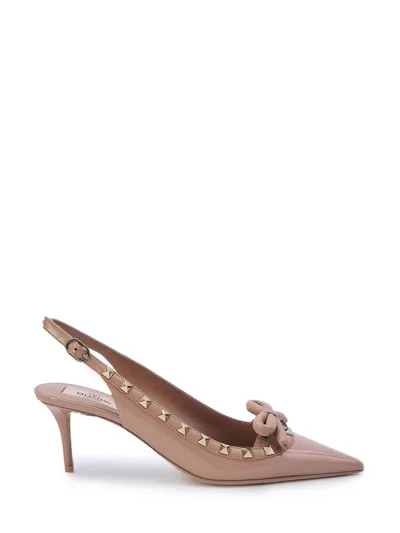 Valentino Garavani Rockstud Bow Slingback Pumps In Pink