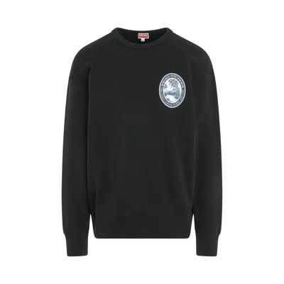 Kenzo Sweatshirt Oversize Tiger Patch Homme Noir In Black