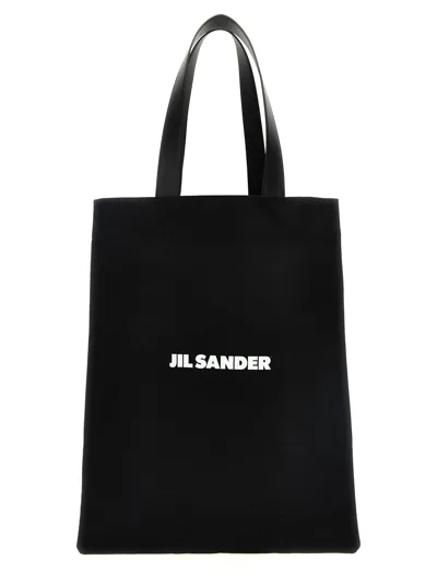 Jil Sander Flat Shopper Medium Shopping In Black