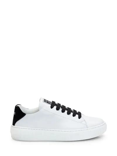 Versace Kids' Greca Leather Sneakers In Multi