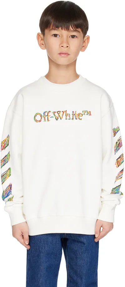 Off-white Logo Sketch Cotton Sweatshirt In White