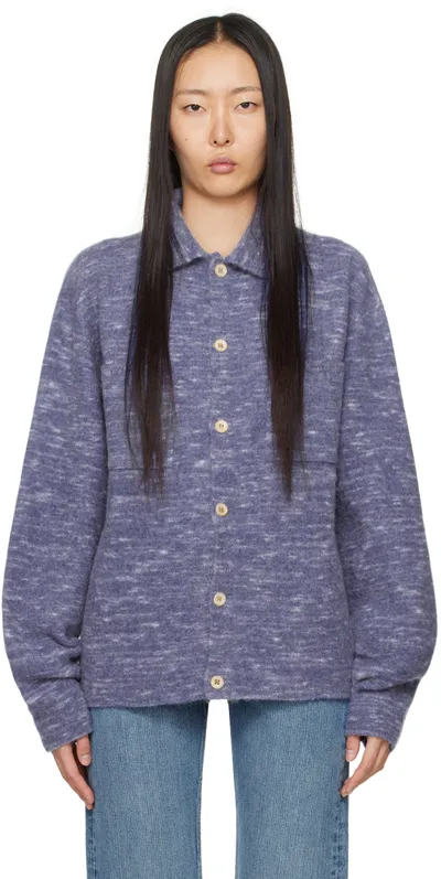 The Elder Statesman Blue Jasper Shirt In 491 Cornflower