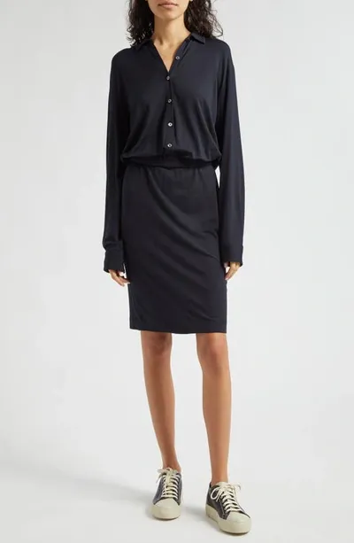 Atm Anthony Thomas Melillo Women's Jersey Long-sleeve Midi-shirtdress In Black