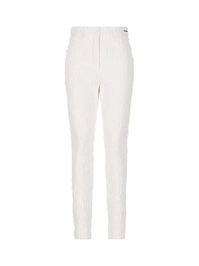 Ferragamo Salvatore  Quilted Slim Fit Trousers In White