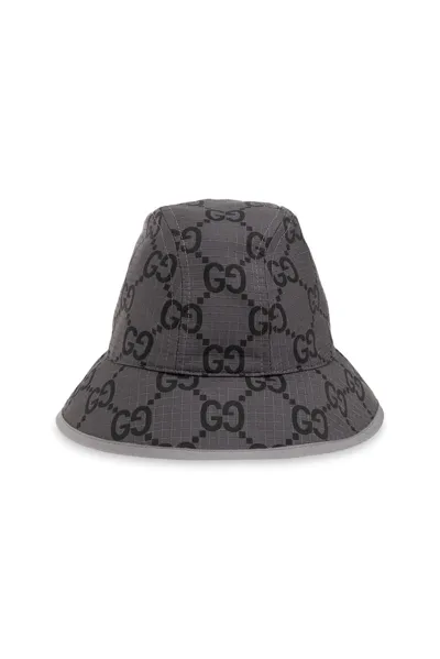 Gucci Monogrammed Bucket Hat In Black